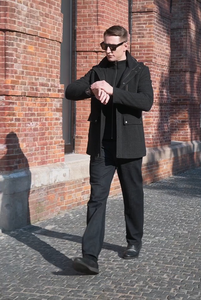 Amazon.com: BGSD Men Adam Herringbone Hooded Wool Blend Single