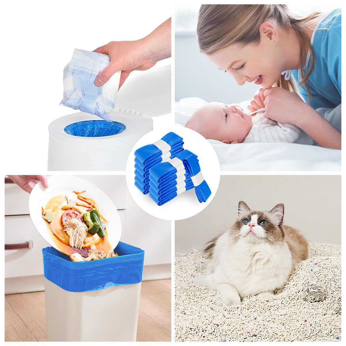 12 scatole di ricarica per pannolini, 4,5 m, con pellicola di ricarica, resistenti agli odori, spesse, compatibili con Tommee Tippee, Angelcare, LitterLocker, germoglio