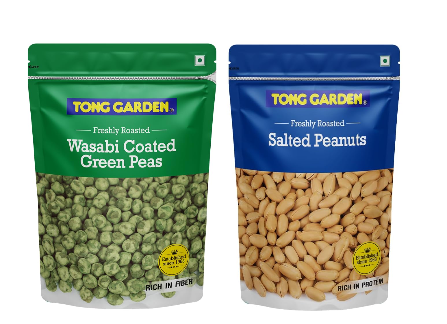 Tong Garden Wasabi Green Peas (450g) & Salted Peanuts (370g) Combo Pack | Healthy & Protein-Rich Snack | Perfect for Snacking Anytime and Anywhere-image-6