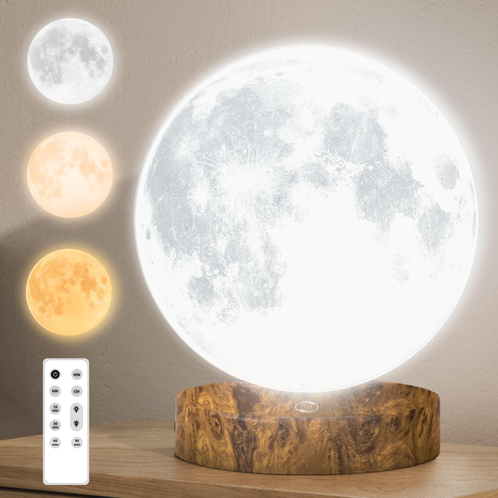 Lámpara de terapia de luz, lámpara solar de 10000 lux con 3 temperaturas de color, brillo continuo, lámpara de luz solar feliz, lámpara de luz diurna de espectro completo para el hogar
