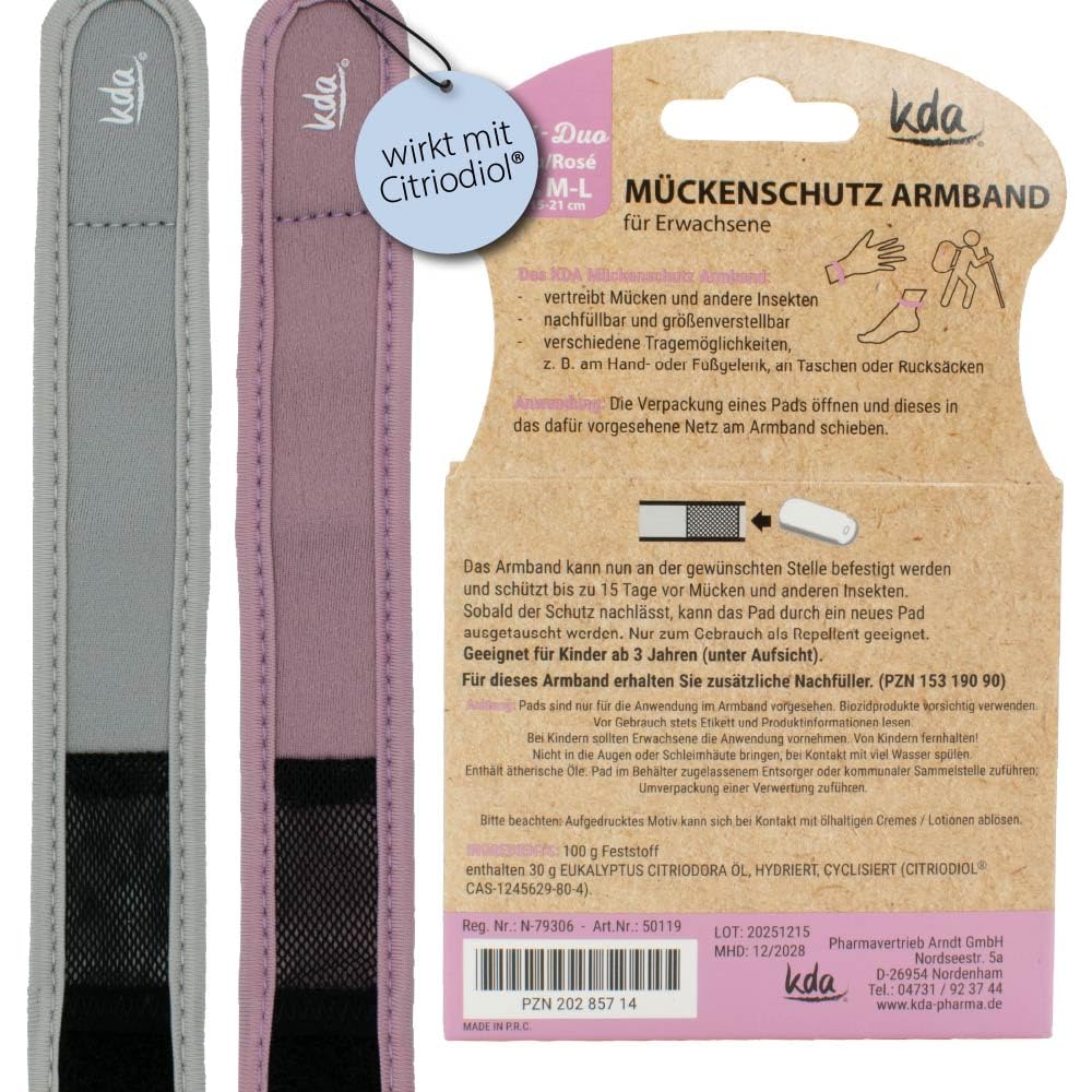 kda Mückenschutzarmband Uni DUO Sparpaket - 2x Uni Duo mit je 2 Armbändern + 4 Nachfüllern + 2x GRATIS MÜCKENSCHUTZSTICKER - Mückenschutz Moskito Insektenschutz Outdoor Wandern Camping Sport Sommer