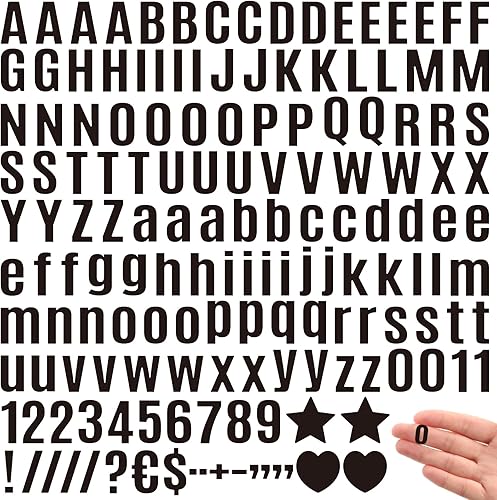 Miniatura 7 de Qilery 1600 unidades, 32 hojas, calcomanías de letras y números de 2 pulgadas, autoadhesivas, letras del alfabeto, calcomanías de números, para la