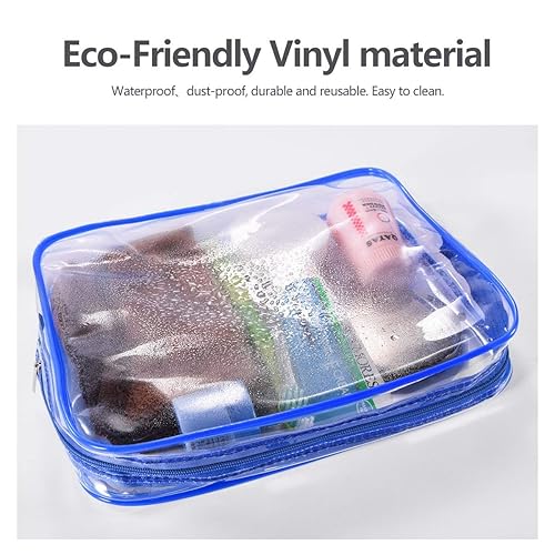 Miniatura 2 de Kit de 3 piezas de bolsas de viaje transparentes de PVC para artículos de tocador para mujeres y hombres, bolsas de almacenamiento organizadoras de
