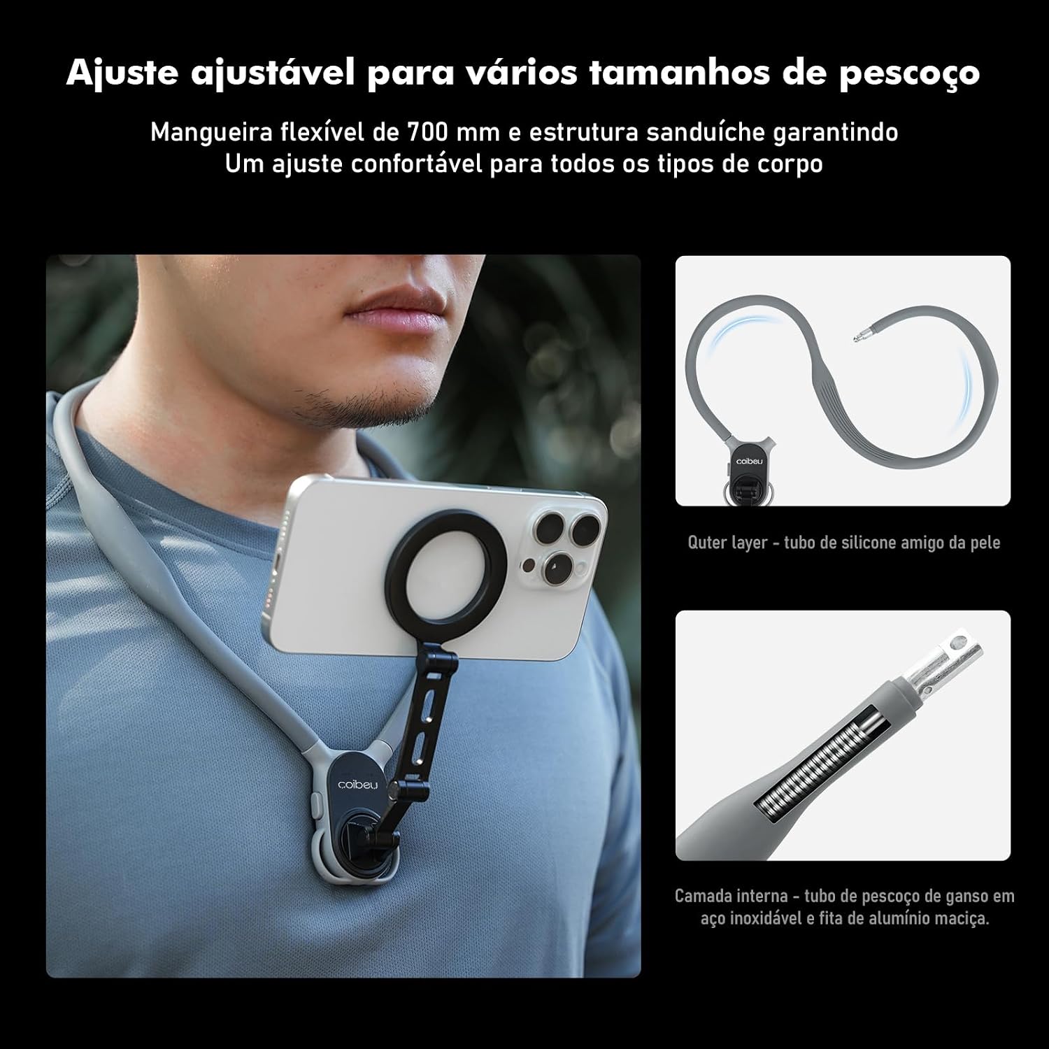 Suporte de Pescoço Magnético para Celular