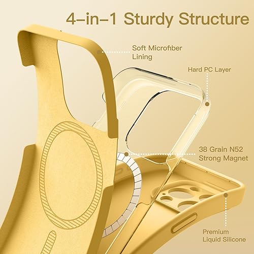 Miniatura 10 de JETech Funda magnética de silicona para iPhone 13 Pro Max de 6.7 pulgadas, compatible con MagSafe, funda para teléfono con lente de cámara