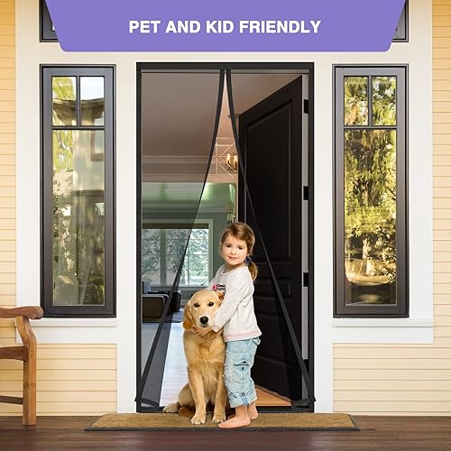 Miniatura 7 de Titan Mall Puerta de tela de alambre magnética con cierre automático superhermético, y cierre de gancho y bucle para el marco completo