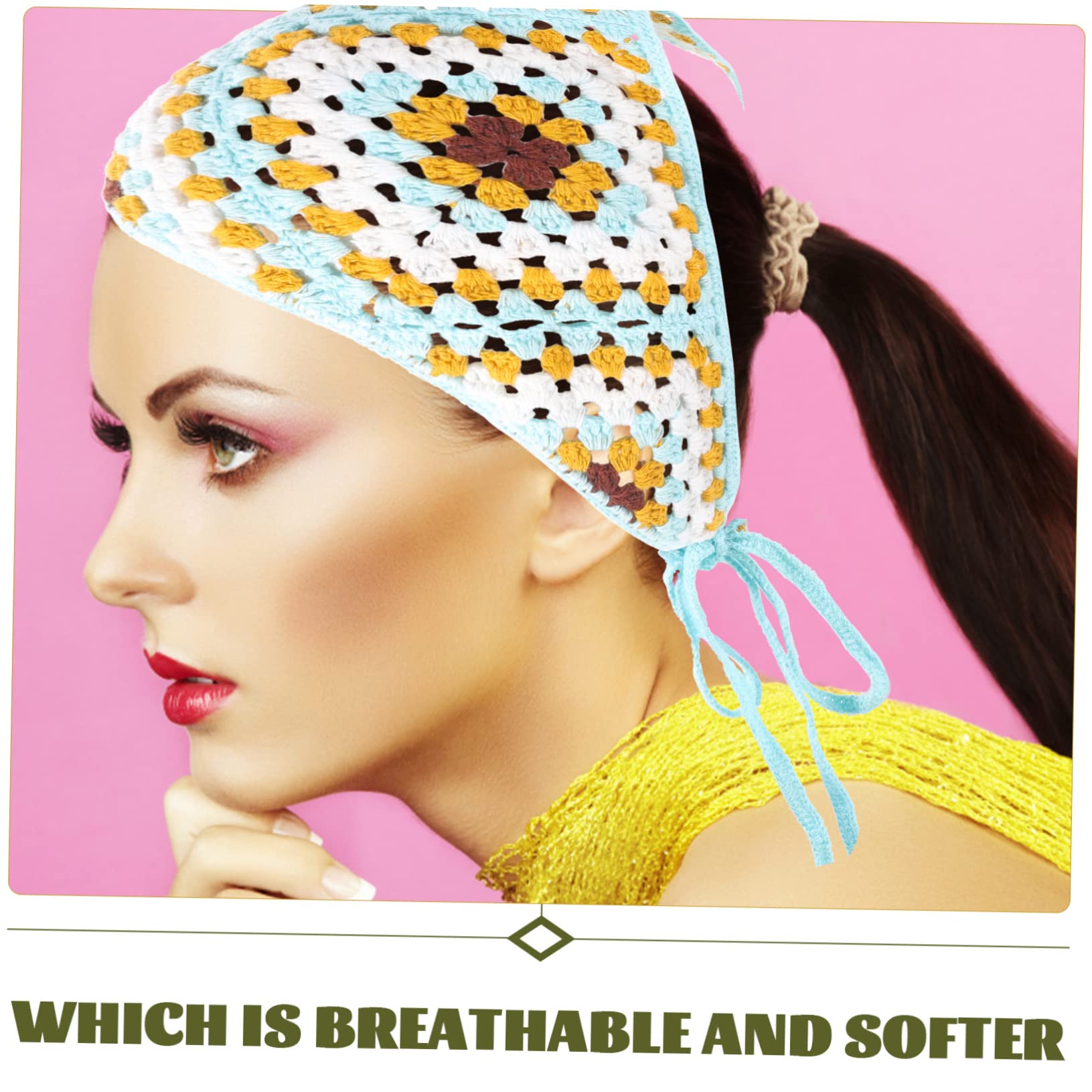 Healeved 3 Piezas diadema triangular diademas trenzadas lazos para el cabello de colores hair topper bandana turbantes pañuelo para la cabeza para mujer bufanda para el cabello tela Blue