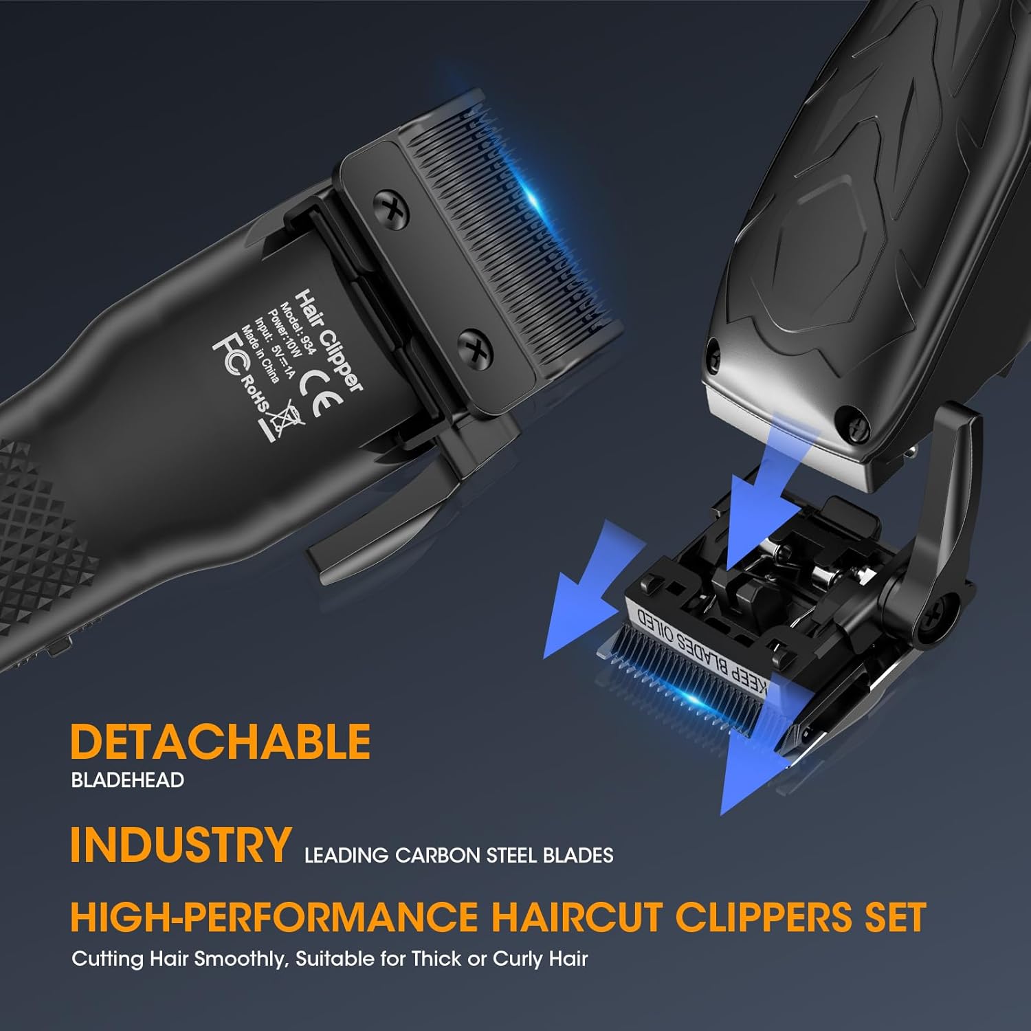 Professional Hair Clippers for Men, Barber Clippers and Trimmers Set, Foil Shavers for Men, 3 in 1 Cordless Hair Clippers Set Hair Cutting Kit Barber kit with LED Display - Image 2