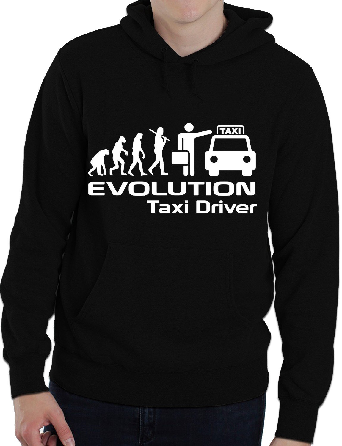 Print4u Unisex Black Evolution Of A Taxi Driver Cab Hoody XX-Large