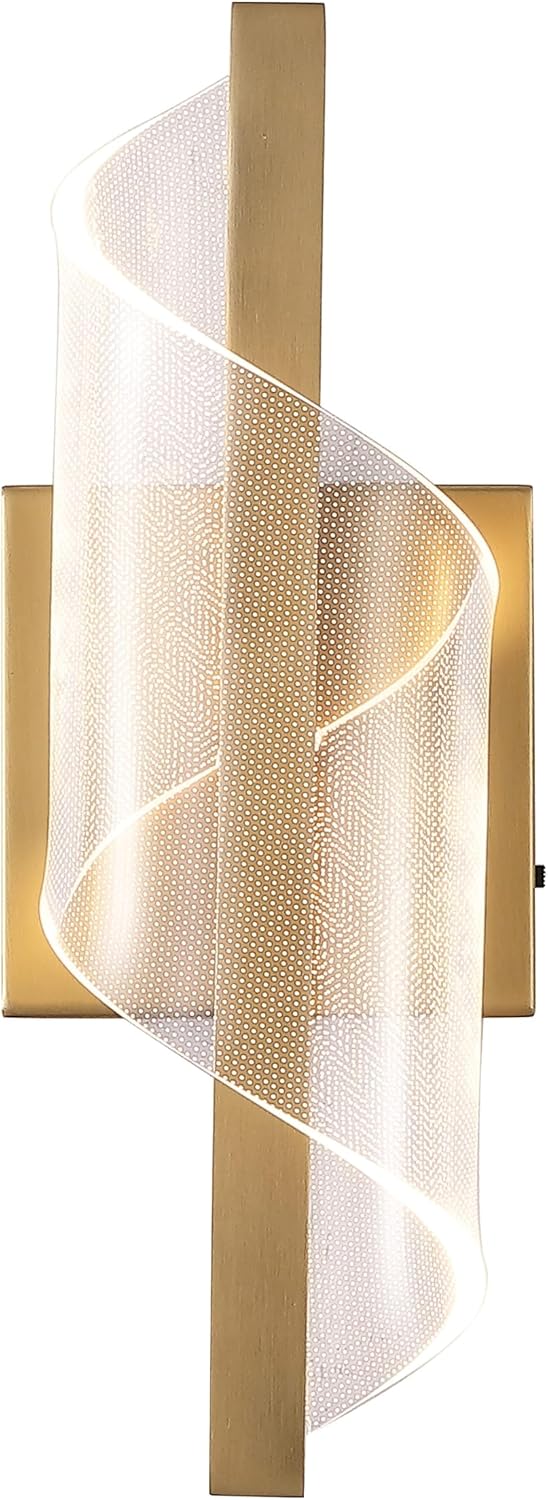 SAFAVIEH Couture - Leighton Acrylic Wall Sconce Light Fixture - Clear & Gold - Dimmable LED Wall Light with Adjustable Color Temperature, Modern Vanity Lighting for Bathroom, Hallway (CTL1111A)