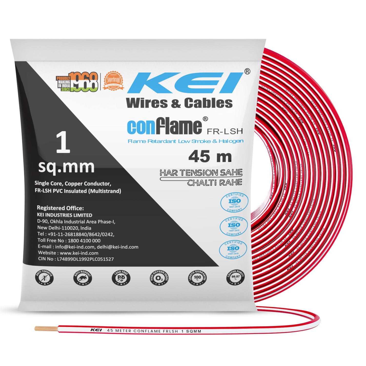KEI Conflame Wire - 45m Blue House Wire -20