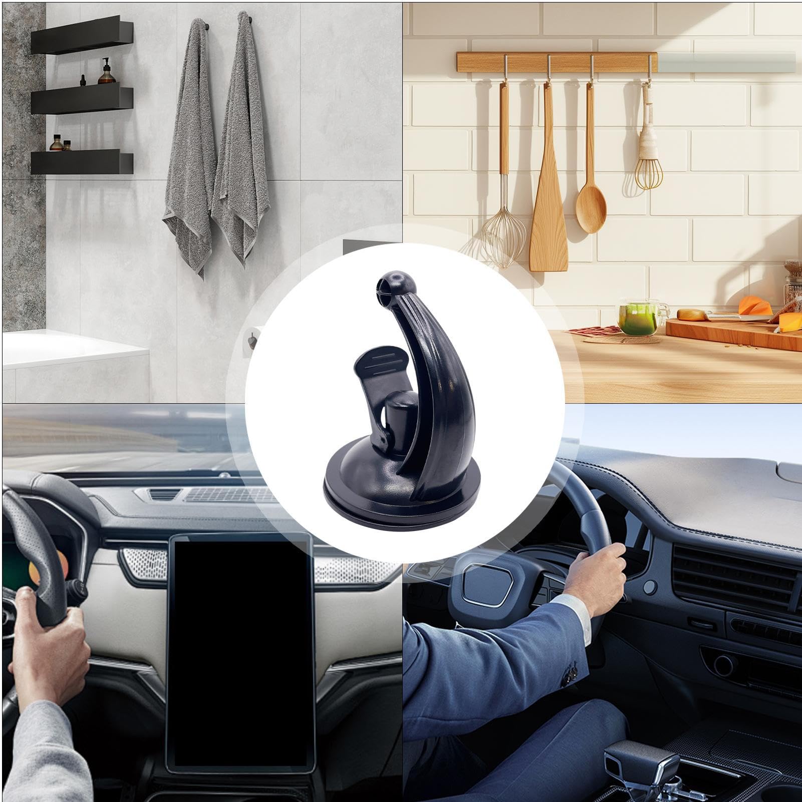 Support à Ventouse Réutilisable Avec Rotule - Fixation Pare-brise Ou Tableau De Bord Pour GPS, Téléphone - Multifonction - 9