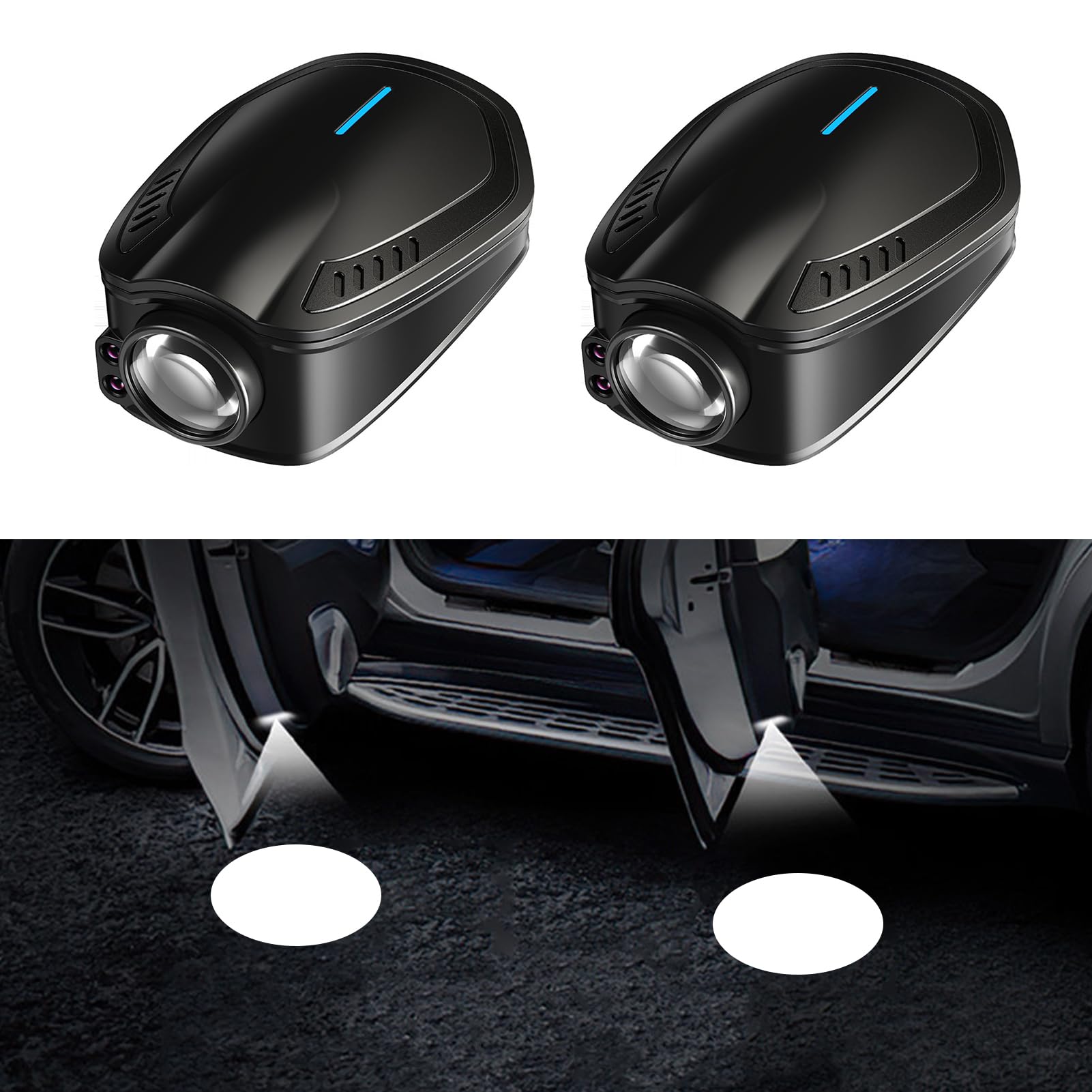 Projecteurs Logo Portière Voiture GEXHSRGD - Lot De 2, éclairage Welcome LED, Installation Facile