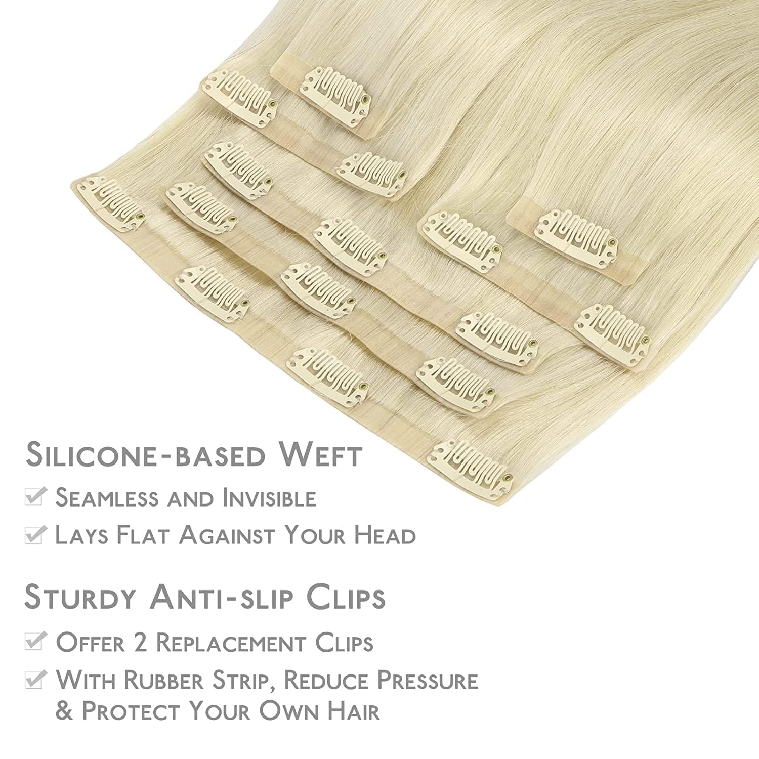 WENNALIFE Clip in Hair Extensions Human Hair 16 Inch 120g 7pcs Dark Brown Hair Extensions Clip in for Women Real Human Hair Double Weft Rallonge Cheveux Humain Extension Real Hair Extensions — view 164