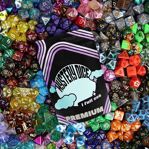 Miniatura 6 de 1985 Games Premium Mystery Dice Juego de 7 dados poliédricos, amplia gama de patrones, dados de juego, adecuados para juegos de rol y juegos de mesa