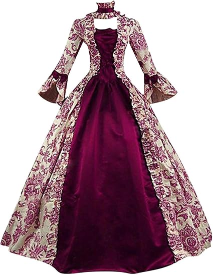 Robe De Soirée Victorienne Gothique Pour Femme - Style Médiéval élégant Avec Jupon Intégré - Idéale Soirée, Mariage, Halloween
