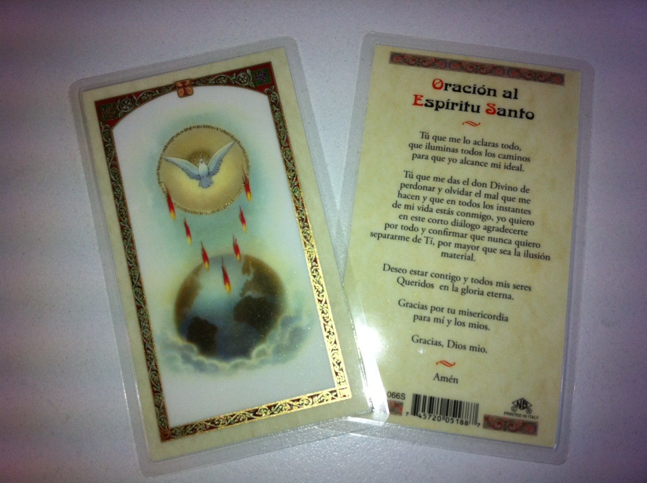 Holy Prayer Cards For the Prayer to the Holy Spirit in Spanish