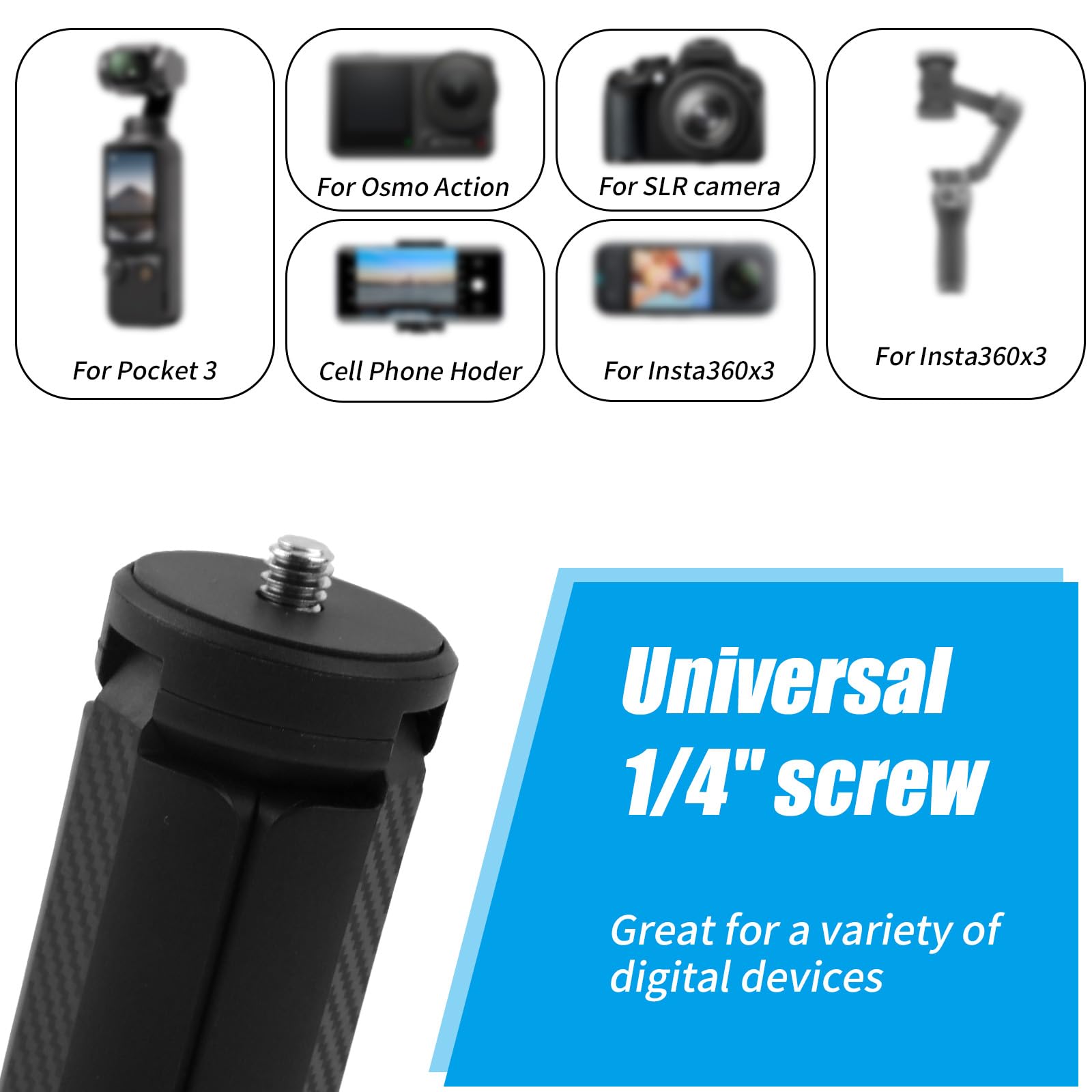 Amazon.co.jp: DJI Osmo Pocket 3 & 2用ポータブル三脚、1/4インチねじ