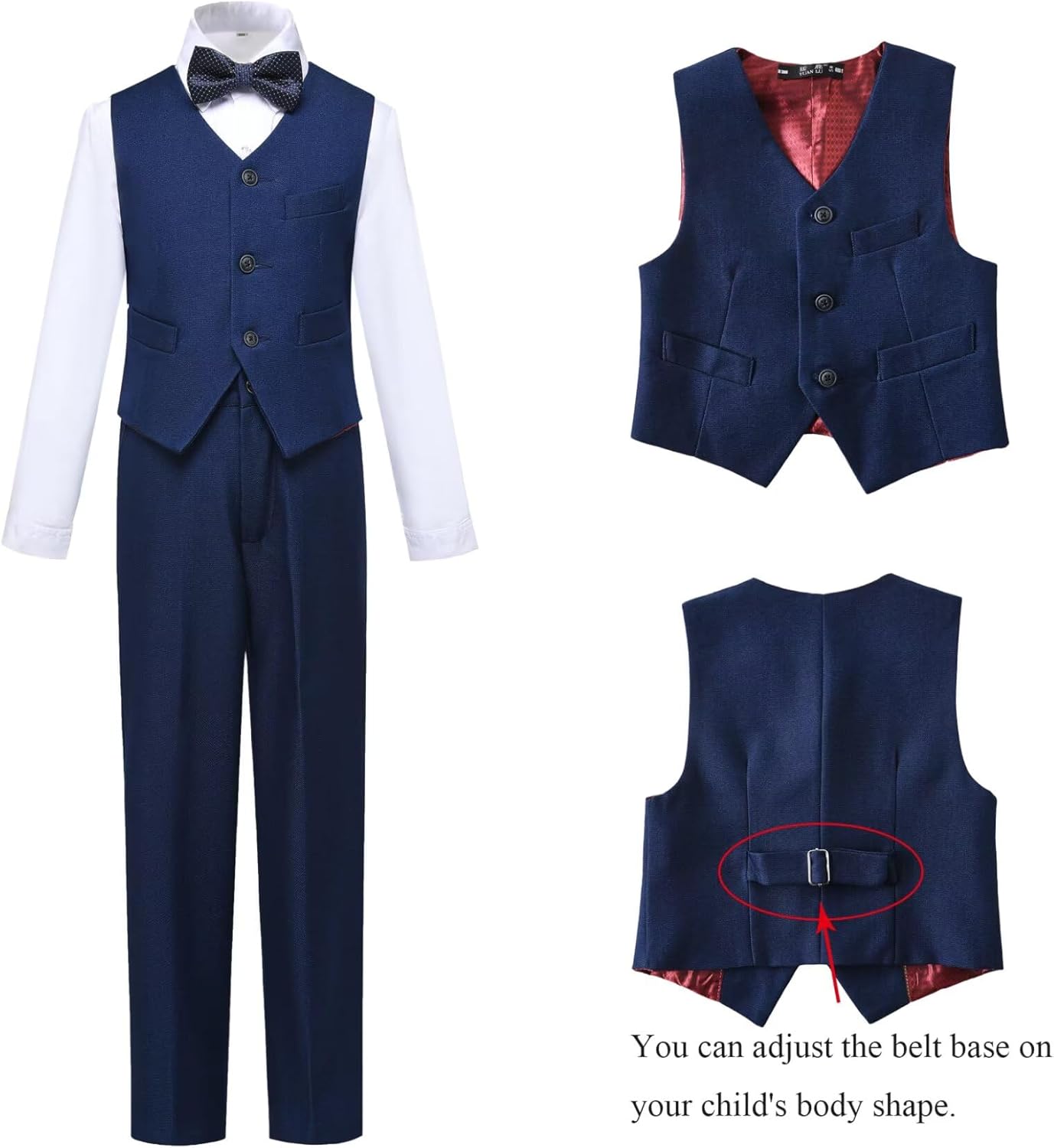 Boys Suits Slim Fit Toddler Tuxedo Suit Set for Teen Boys Communion Dress Clothes Kids Wedding Ring Bearer Outfit - Image 3