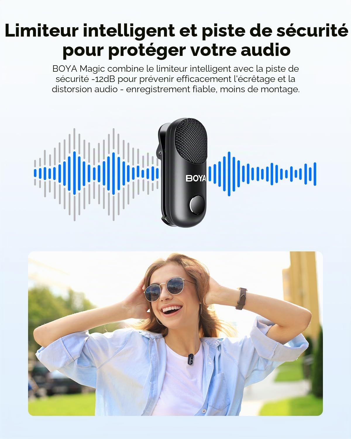 BOYA Magic Micro Cravate sans Fil Mini Microphone téléphone Portable (2TX+3RX) pour iPhone/Android/PC/Camera, 48 kHz/24 Bits, 30H, pour vlog Interview Youtube Livestreaming