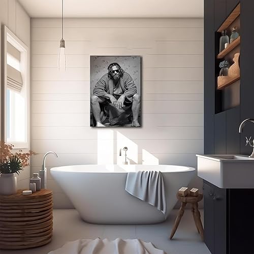 Miniatura 5 de AGrAdi Decoración de baño, arte de pared divertido de la película The Big Lebowski, póster de inodoro, impresión en lienzo retro de moda, decoración