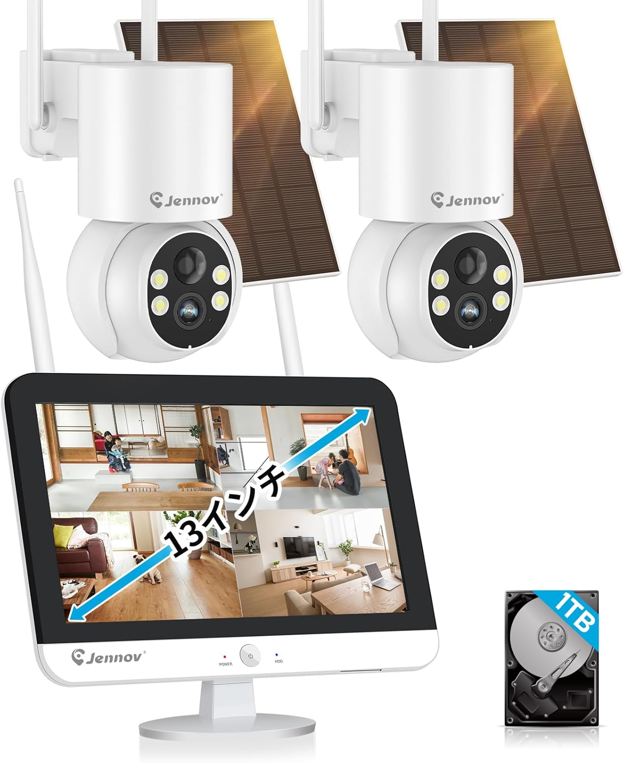 Jennov 防犯カメラ 屋外 ソーラー ワイヤレス 400万画素 Amazon.co.jp: 【完全無線】Jennov 防犯カメラ 屋外 ソーラー