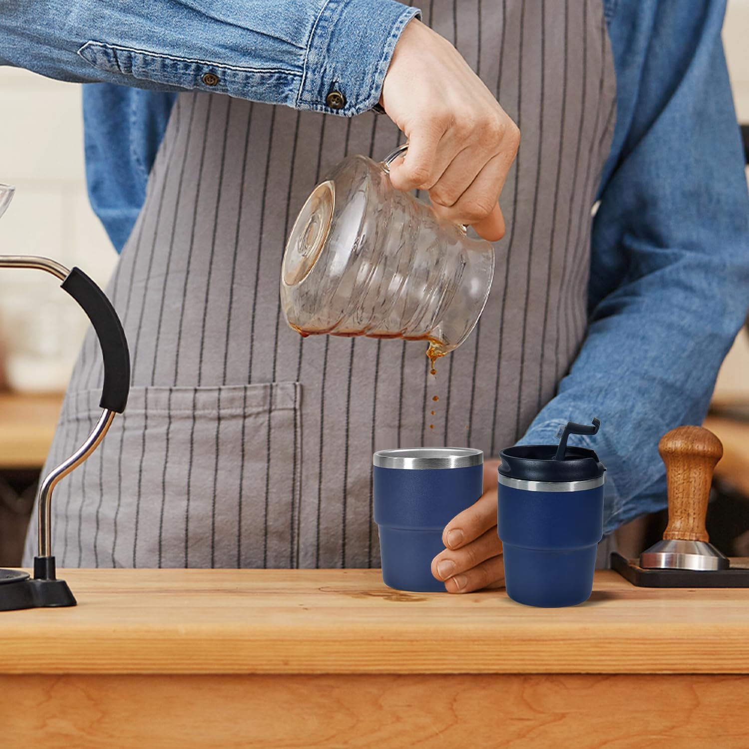 6oz Vacuum Insulated Espresso Cup Set of 2, Espresso Shot Cup for Coffee, Double Wall Stainless Steel Mini Tumbler Shot Glasses with Lid - Image 6