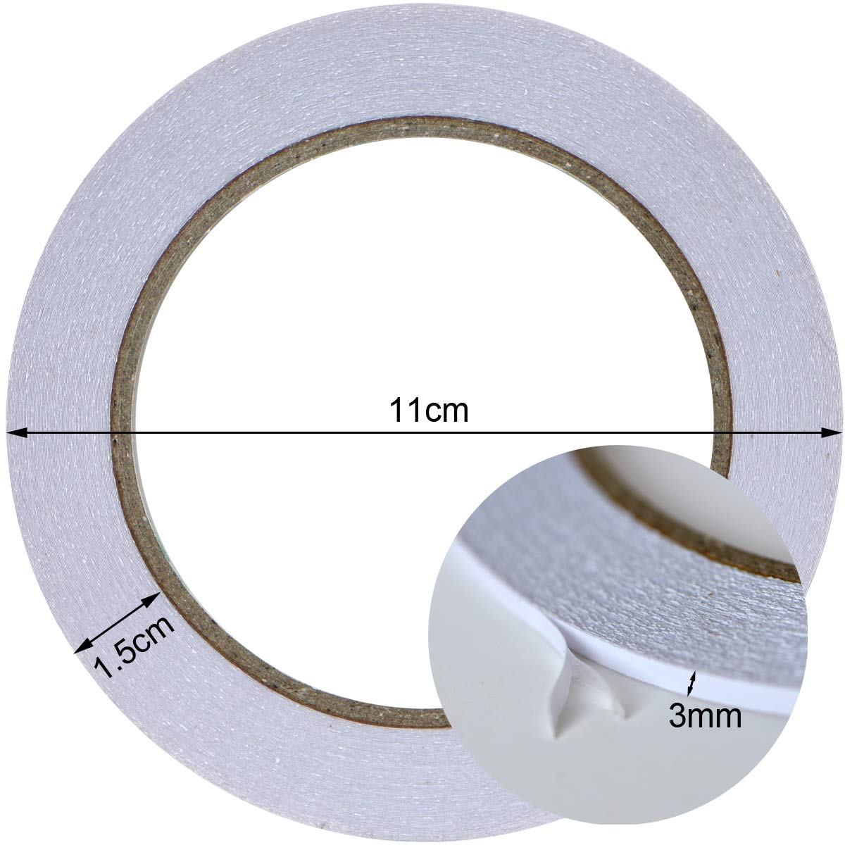 QCZKB Double Sided Tape - Adhesive Sticky Craftwork Tapes- Mounting tape12 Rolls Total 300y -for Gift Wrapping?Scrapbooking, Invitation Cards and Office School Stationery Supplies