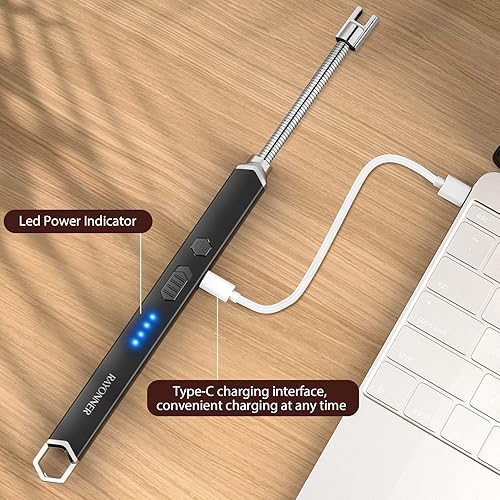 Miniatura 10 de RAYONNER Encendedor eléctrico encendedor de velas recargable USB encendedor largo cuello flexible (gris)