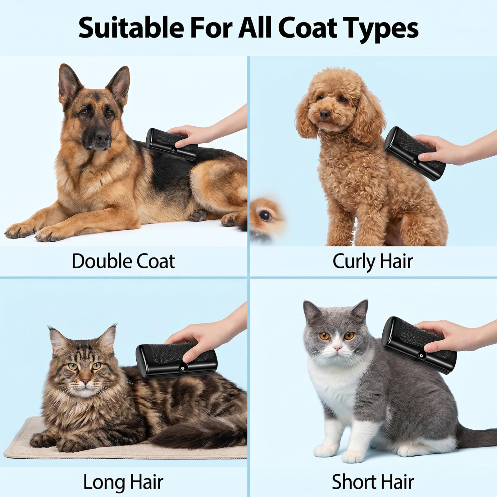 Dehydrierungsbürste für Hunde, Bürste für tote Haare und Katzen, tot und Unterfell, Entfernung von Knoten, professionelle Pflege für Tiere, geeignet für kurze und lange Haare