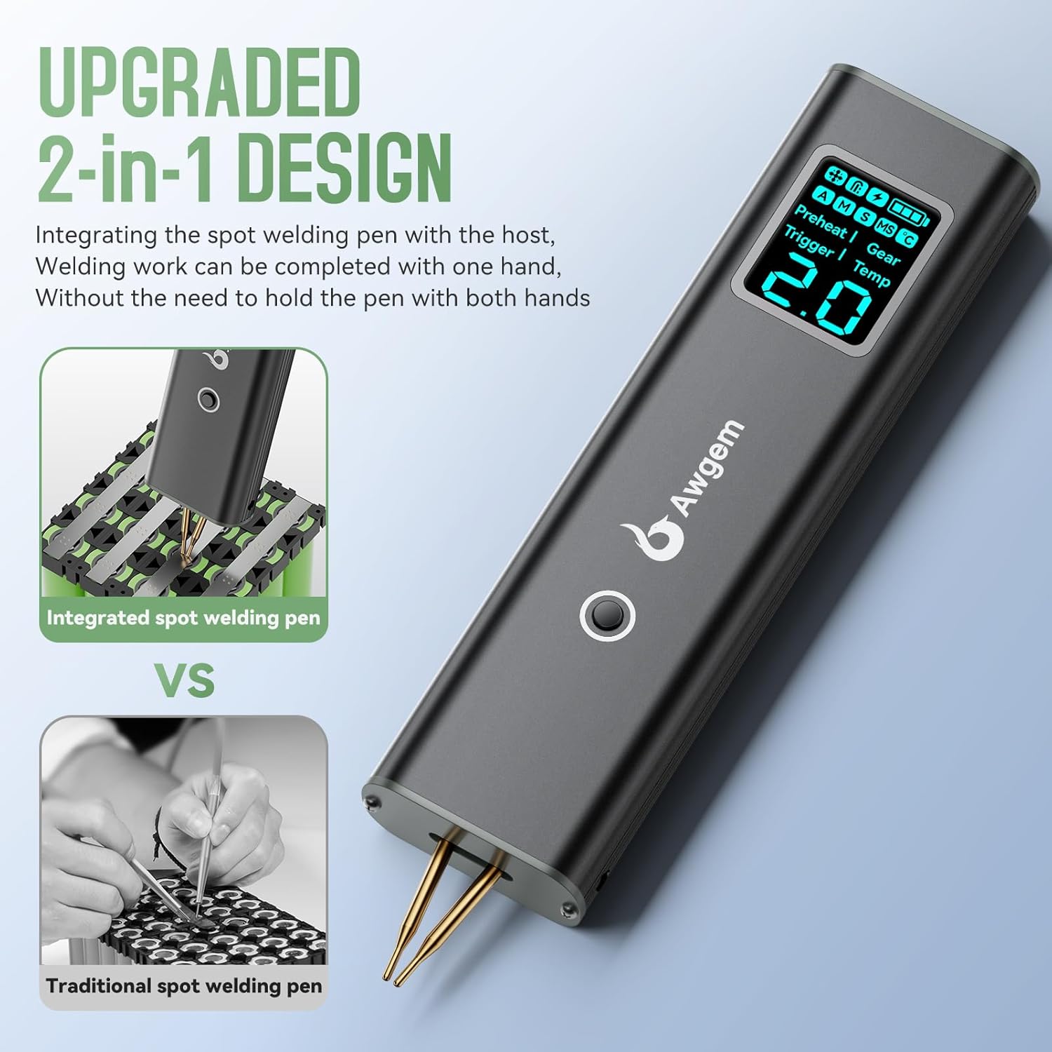 Awgem AS2 2-in-1 Integrated Design vs Traditional Spot Welder