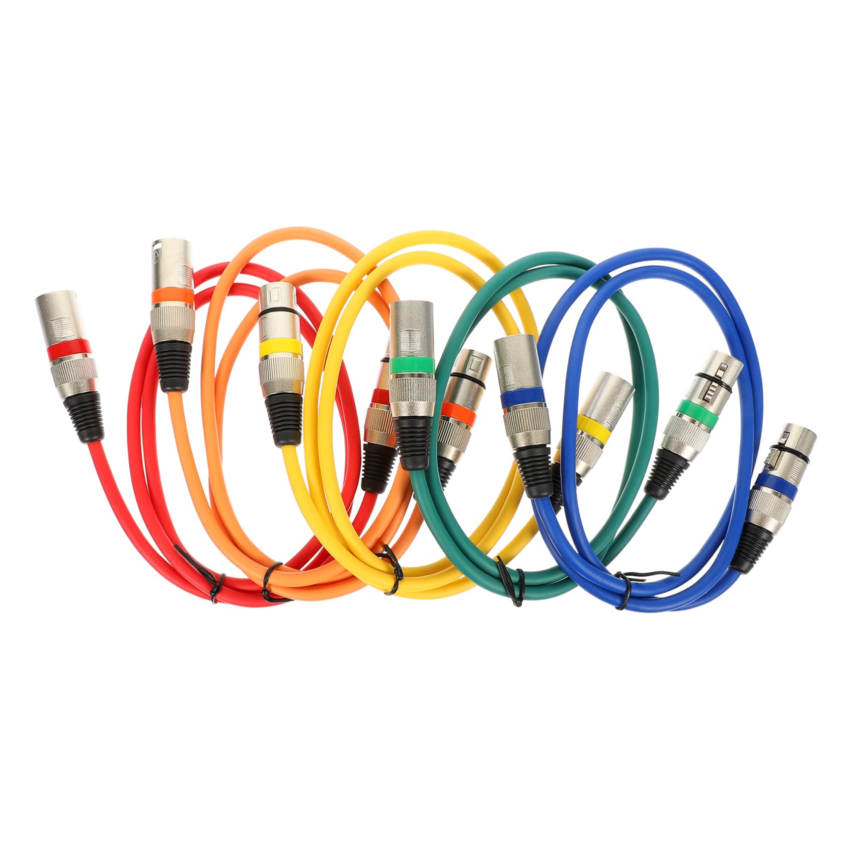 5 Stück Xlr Mikrofonkabel 1m Kupfer Pvc für Flexible Verbindung