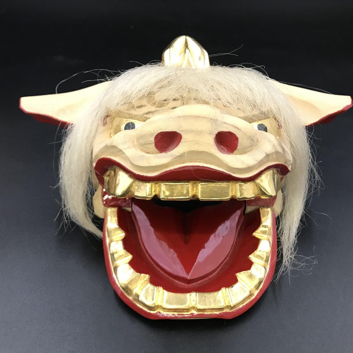 Amazon.co.jp: 旧家蔵出加賀古典千嶺作木彫獅子頭共箱【J309-030#80