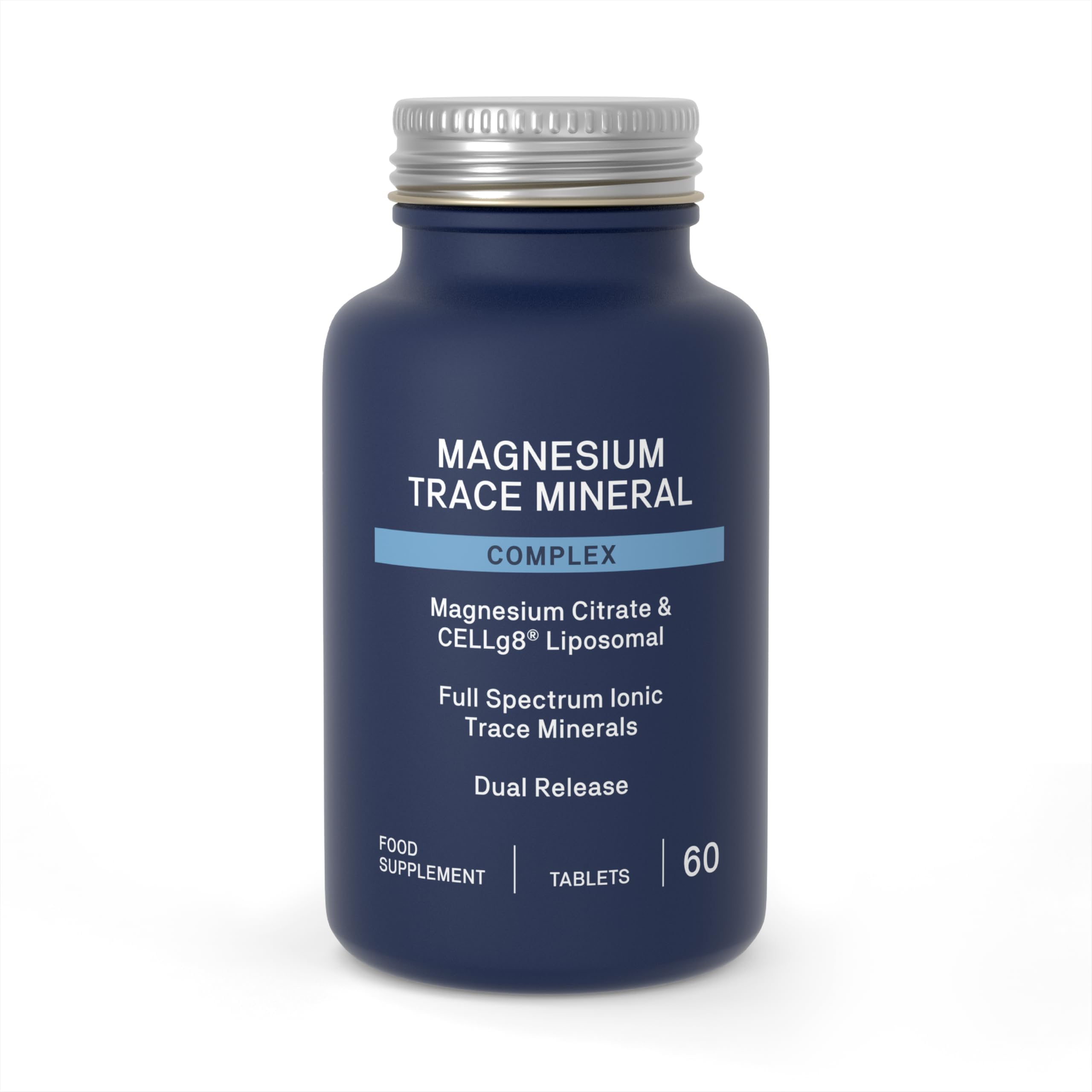 Magnesium Trace Mineral Complex Tablets, Liposomal Magnesium Citrate & Full Spectrum Trace Minerals - Dual Release - 60 Vegan Tablets