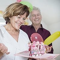 Vista 2 de Tarjeta emergente de cumpleaños número 50, tarjeta feliz cumpleaños número 50 para ella, para mujeres, esposa, regalo de 50 cumpleaños para hermana