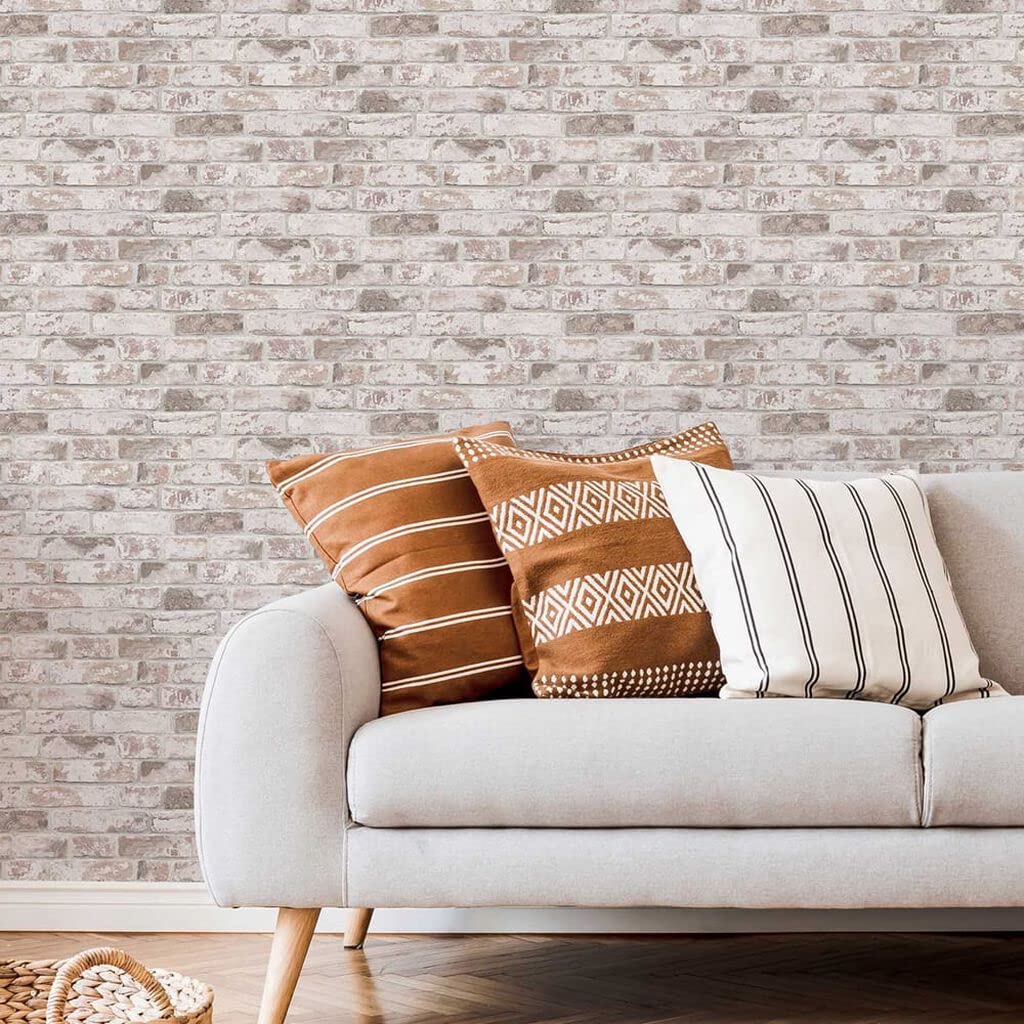 Fresco Pastel Distressed Brick Industrial Wallpaper