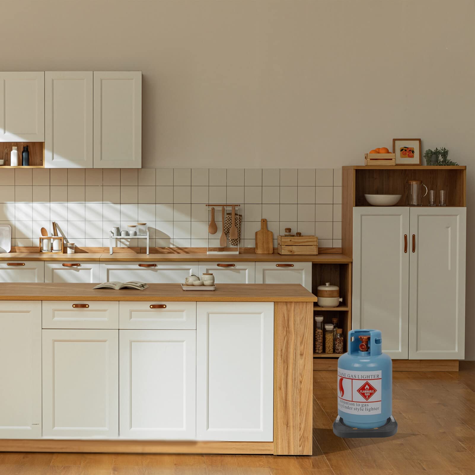 UPKOCH 1Pc Gas tank base canister stand camping propane tank fixed tray heater tank base shelving brackets Propane Tank Mount useful can tray propane tanks Fixture Stainless steel round