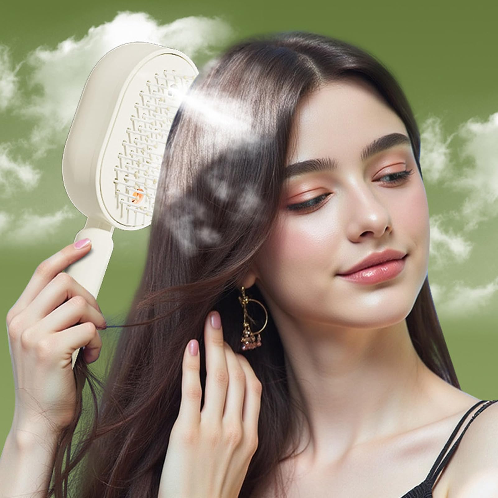 Spazzola massaggiante per cuoio capelluto - Pettine massaggiante | Pettine a spazzola - Massaggio con spray elettrico con applicazione di olio per capelli nano-spray. Volumizzante, levigante e
