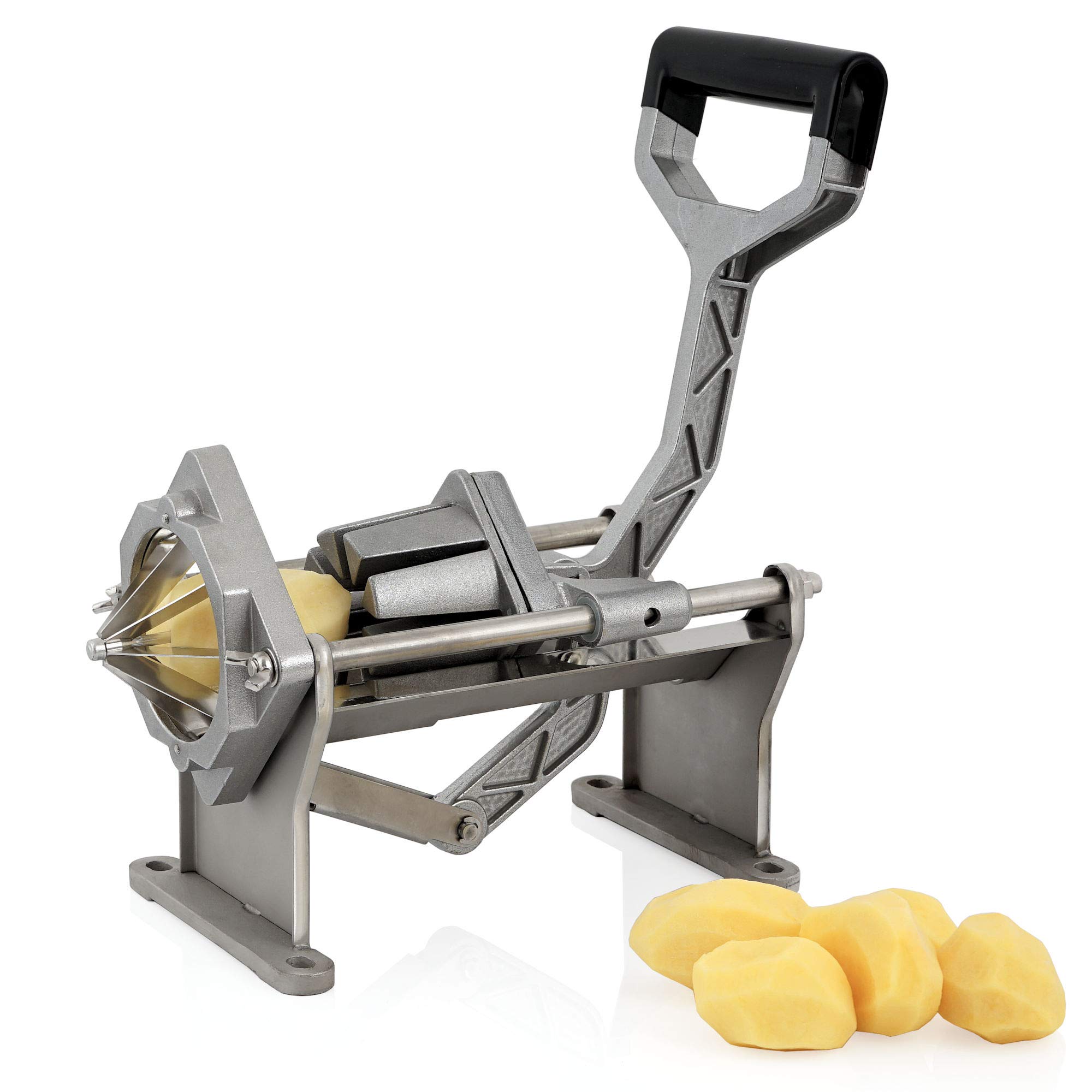 Mahlzeit - Taglia patate e verdure, ideale per patatine fritte incluse 4 lame in acciaio inox per patate, bastoncini di frutta e verdura, patatine fritte fatte in casa