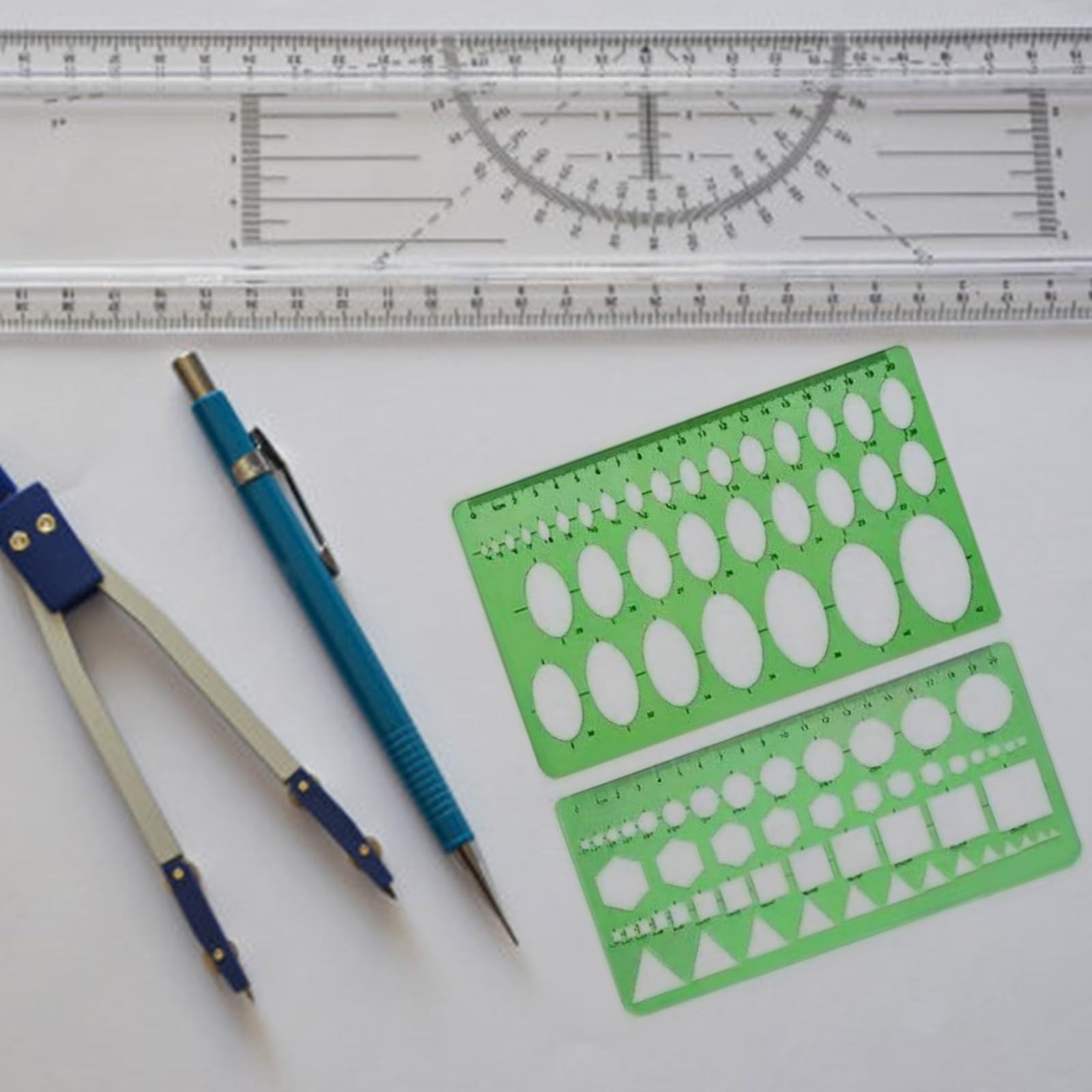 Lot de 11 outils de dessin géométrique professionnels pour l'architecte, l'ingénierie, les mathématiques