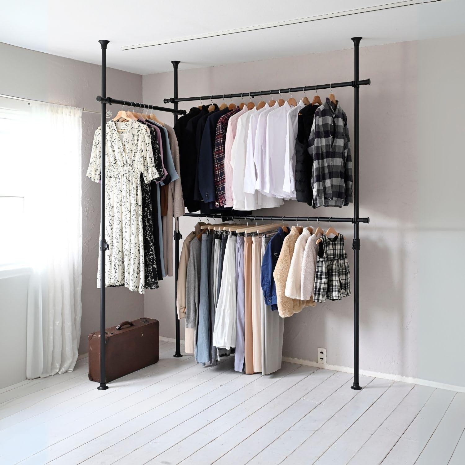 ブティック ハンガーラック/アイボリー 収納家具 北欧インテリア　本日限定値下げ ブティック ハンガーラック/アイボリー 収納家具 北欧インテリア