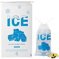 Vista 5 de Paquete de 100 bolsas de hielo resistentes de 10 libras, 12 x 21 pulgadas con cordón de plástico (2 mil de grosor)
