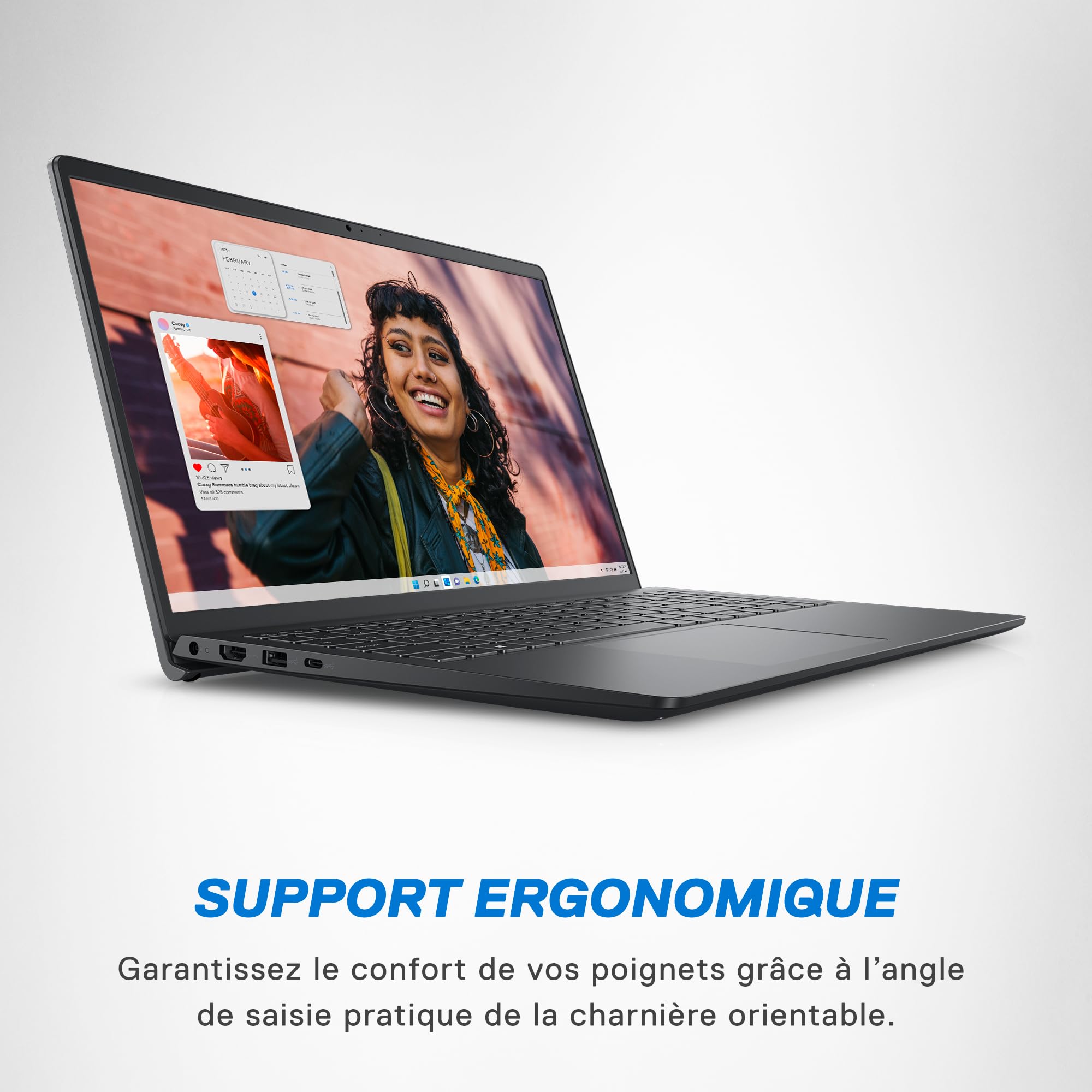 Dell Inspiron 15 (3530) - Ordinateur Portable 15,6'' Écran FHD 120 Hz, Intel Core i5-1334U, 16 Go RAM, 512 Go SSD, Intel Iris XE, Windows 11 Home, Clavier AZERTY - Noir Carbone