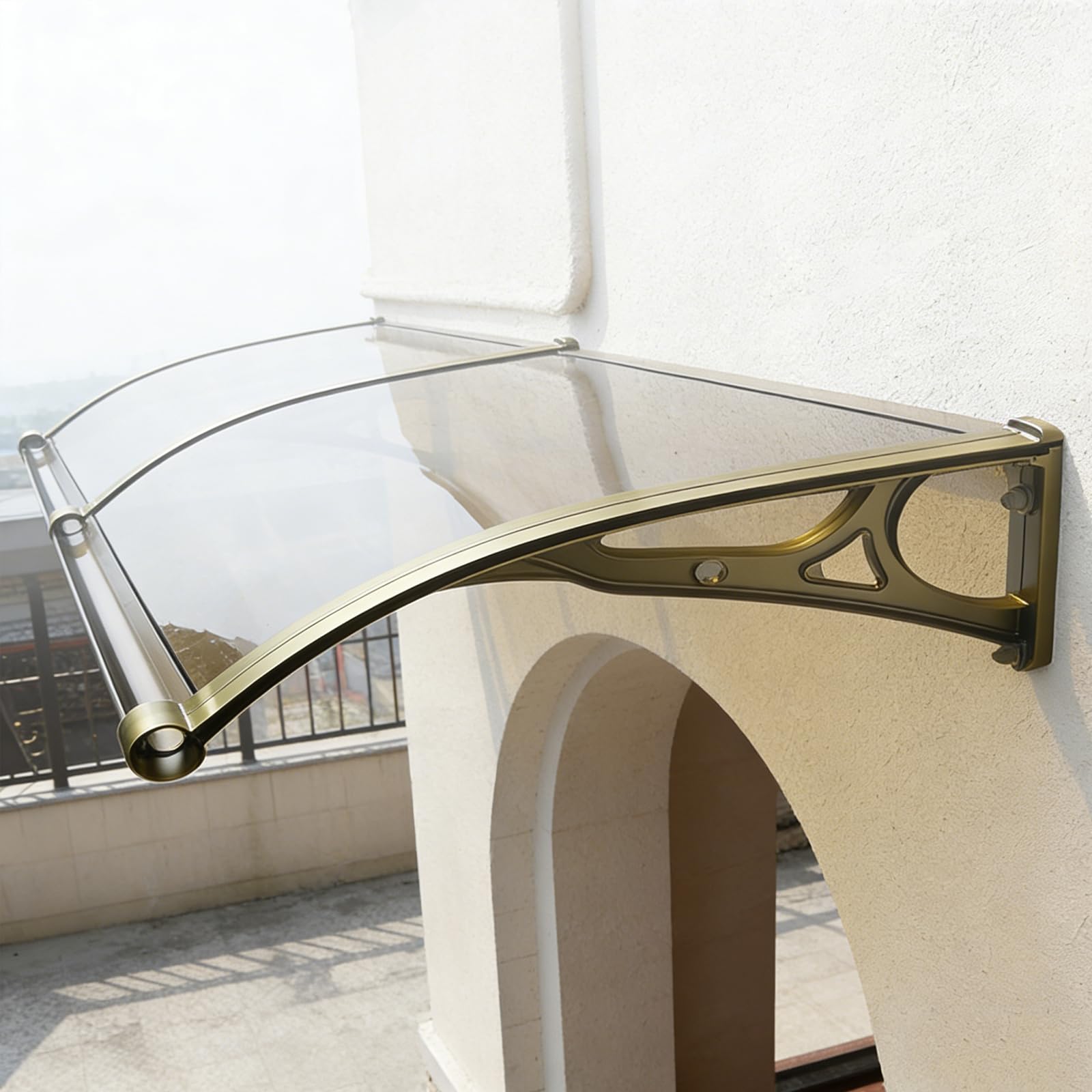 GJMSSMY Door Canopy Awning, Impact-Resistant Outdoor Shelter, 80x210cm, for Balcony, Patio, Garden, Available in 60/80/100/120/150cm Widths, Durable Protection