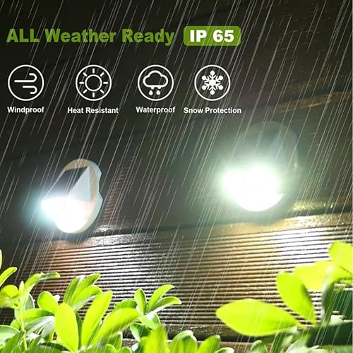 Miniatura 7 de BRIGHTICONIC Luces solares para exteriores para patio, poste de 4 x 4, sensor de movimiento de inundación brillante, 1000 lúmenes, del anochecer al