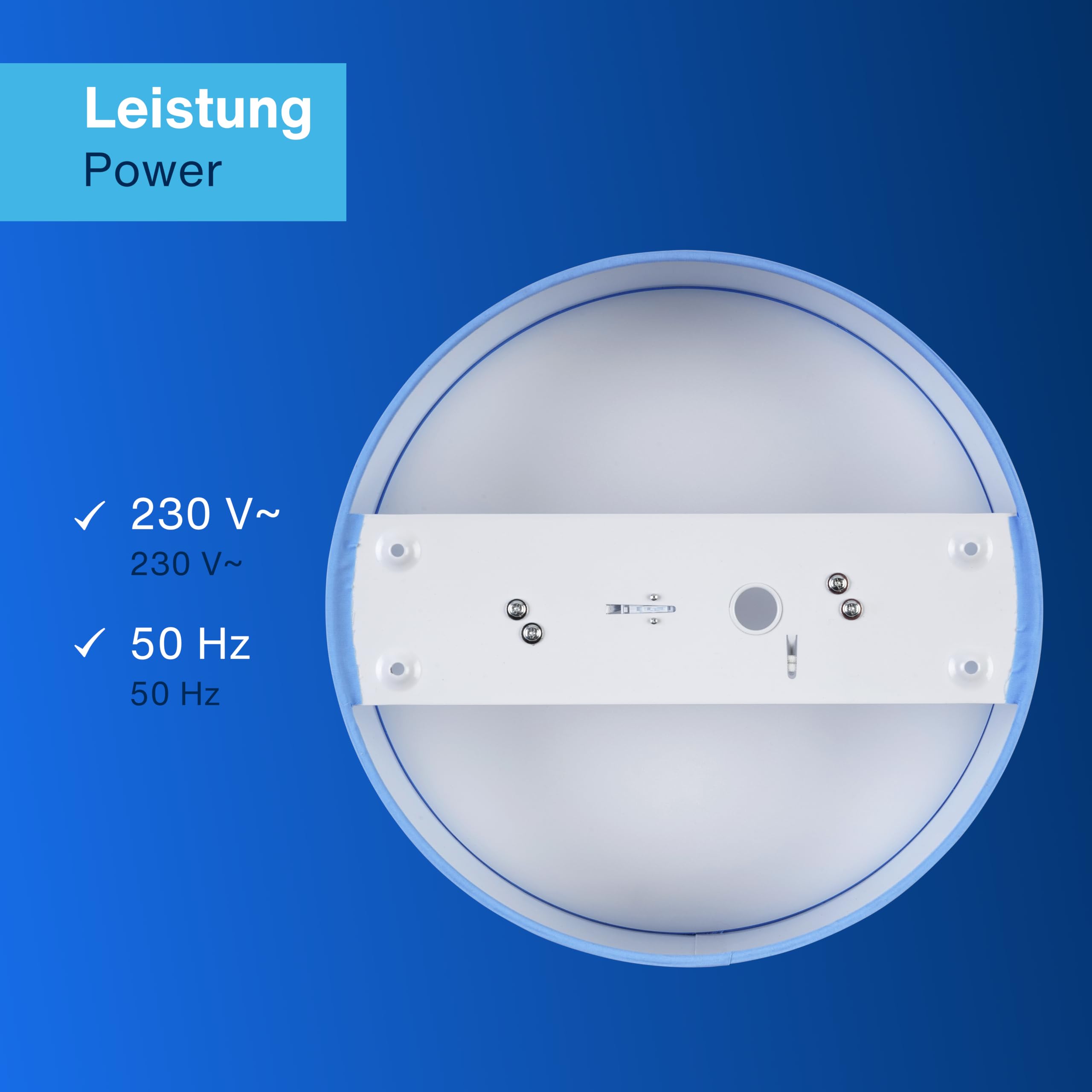 REV Deckenleuchte - 30cm, moderner Stoff-Lampenschirm in Pastell, hellblau | Deckenlampe Wohnzimmer I Stilvoller Leinenstoffschirm | inklusive zwei E27 Fassungen