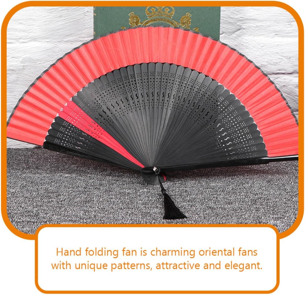 LIFKOME Vintage Folding Handheld Fan with Sturdy Structure and Elegant Cloth Material, Lightweight and Decorative Hand Fan for Dance and Outdoor Cooling Random Color
