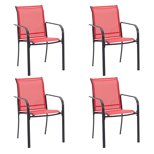 VICLLAX Patio Dining Chairs Set of 4, Stackable All Weather