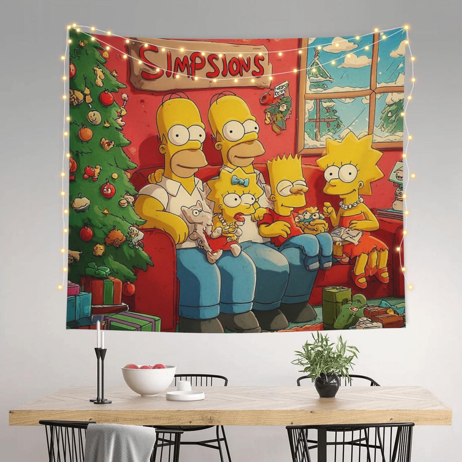 HJKJKKJ Tapestry 152 X 130 CM Aesthetic Wall Tapestrys for Bedroom Simpsons Tapestries Hanging Wall Art Blanket Home Decor Tapestry for Living Room Dorm Office