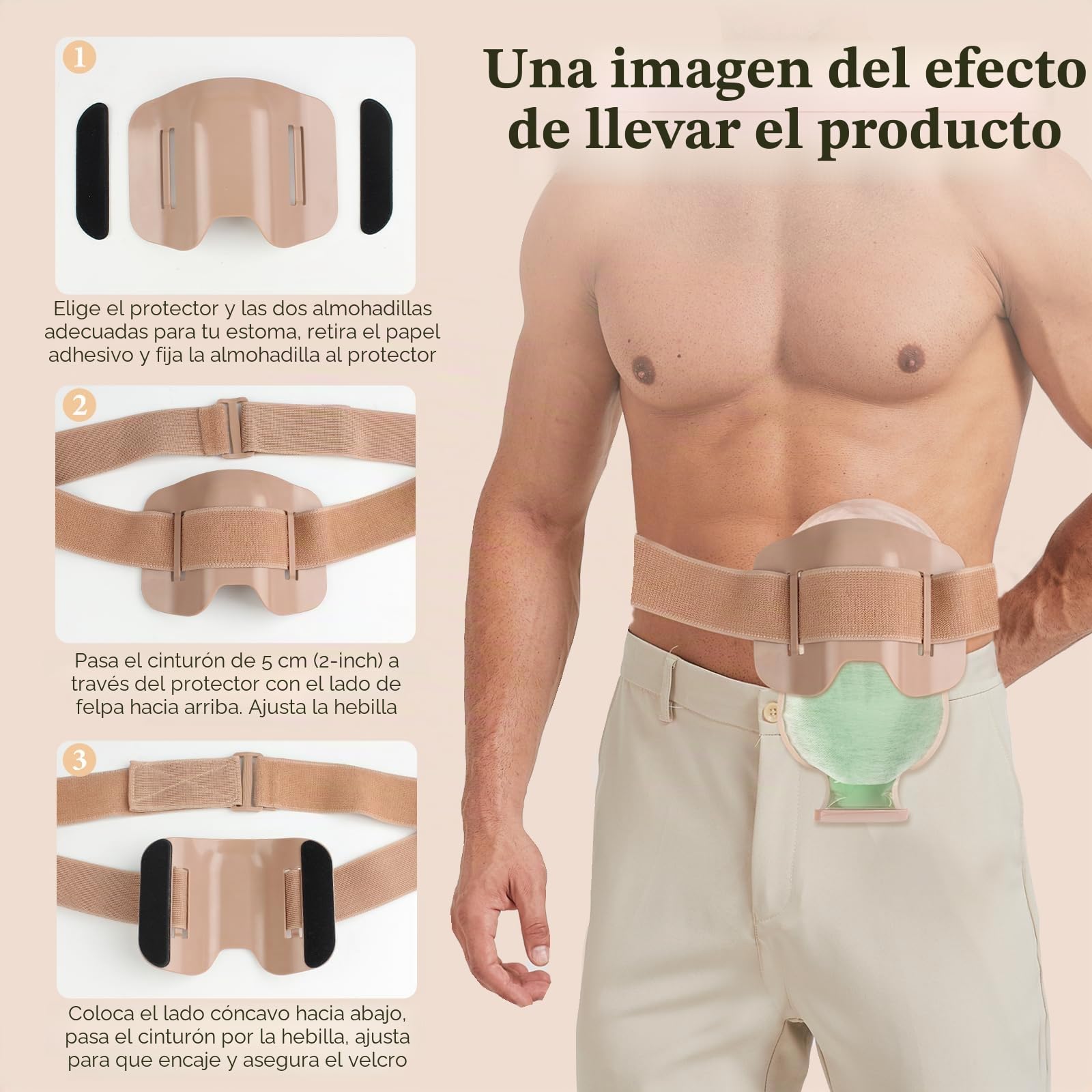 Protector de ostomía, cinturón de ostomía, escudo protector anticolisión para deportes y trabajo, compatible con bolsas de ostomía, protectores para bolsa de colostomía de ileostomía